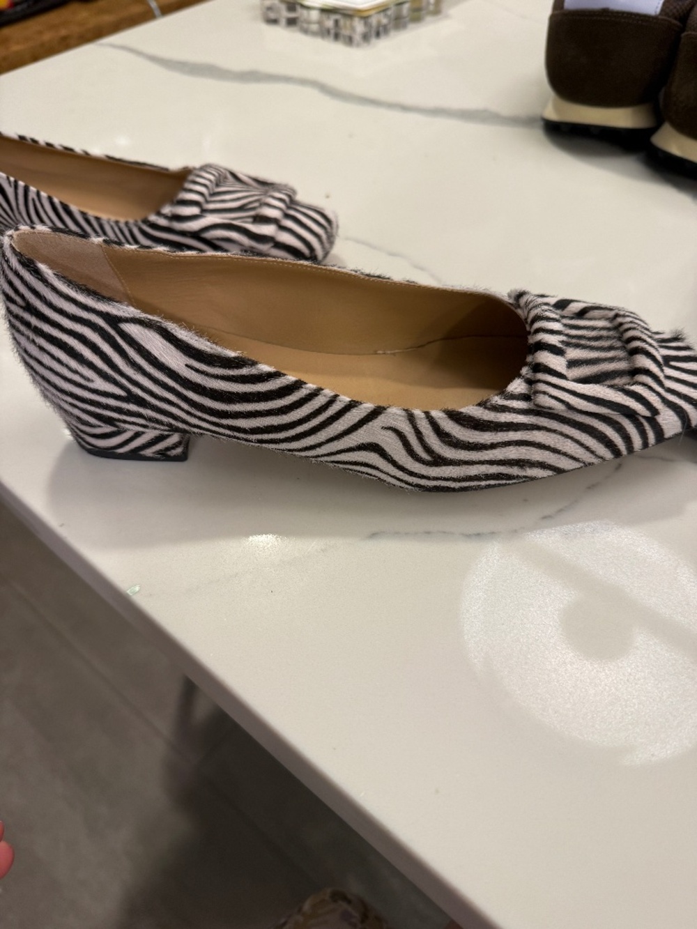 Ann Mashburn Zebra Hair Buckle Shoes